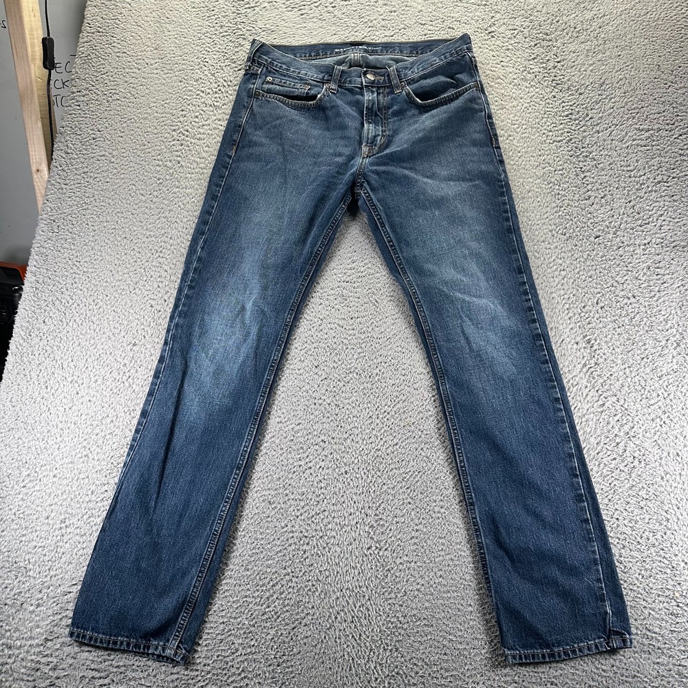 Old Navy Jeans Mens 34x34 Blue Cotton Denim Straight Slim Fit Workwear Faded